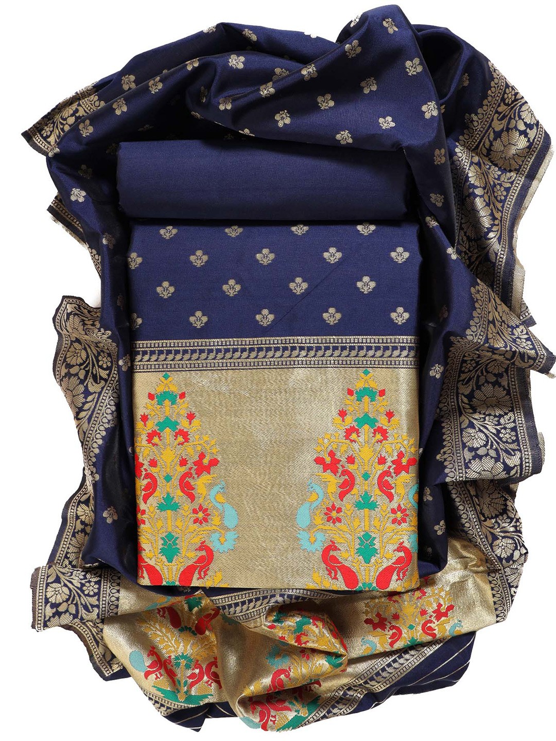 Sun Fashion And Lifestyle Ethnic Motifs Woven Design Pure Silk Unstitched Dress Material, Blue
Sun Fashion And Lifestyle Ethnic Motifs Woven Design Pure Silk Unstitched Dress Material, Blue