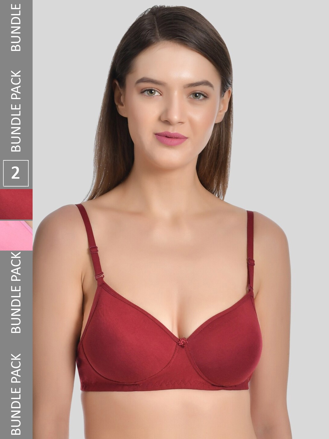 Aimly Pack Of 2 Full Coverage Heavily Padded Super Support Bra All Day Comfort T-shirt Bra, Maroon
Aimly Pack Of 2 Full Coverage Heavily Padded Super Support Bra All Day Comfort T-shirt Bra, Maroon