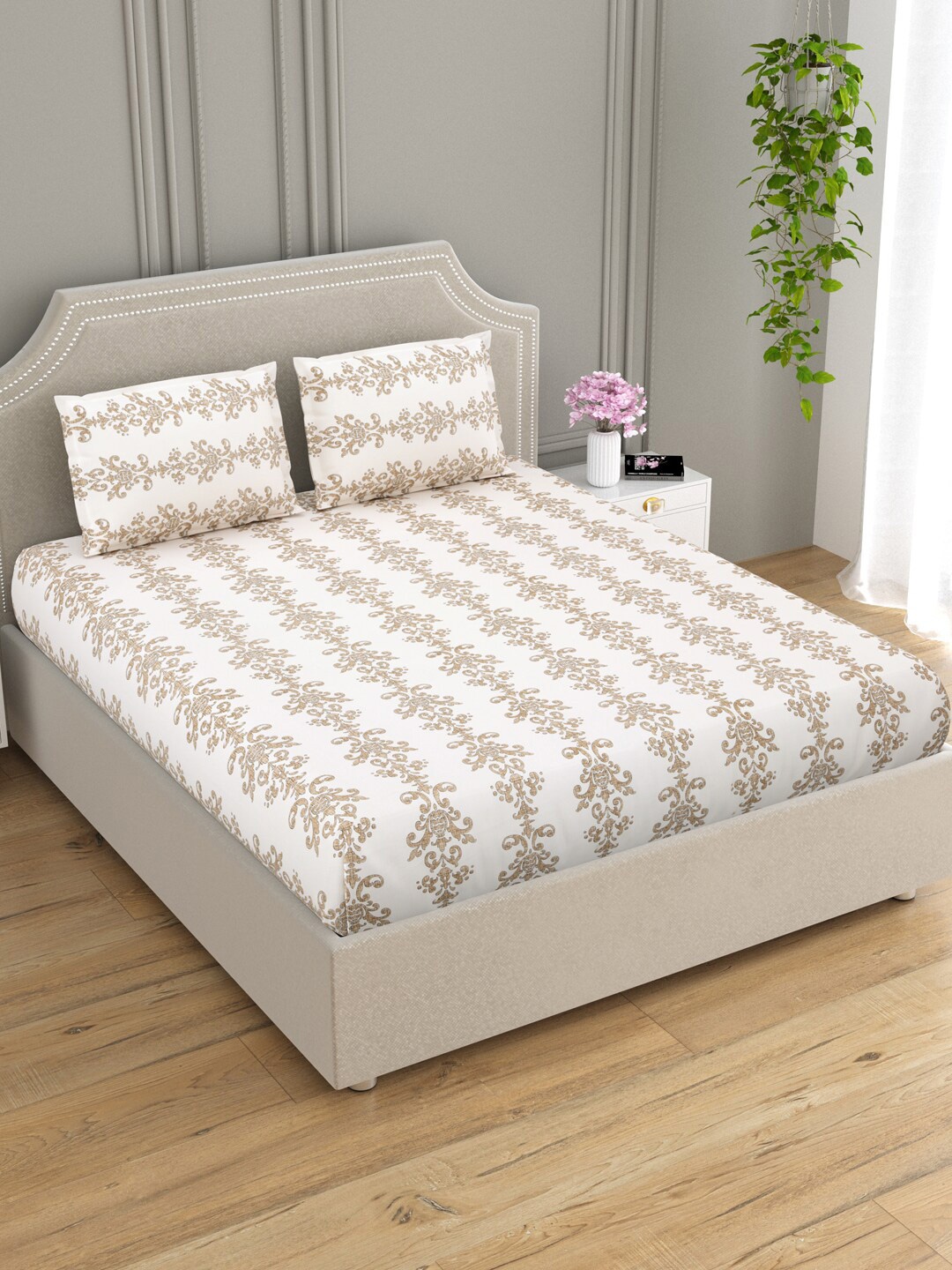 EverHOME Unic White Ethnic Motifs Cotton 300 TC Flat King Bedsheet With 2 Pillow Covers
EverHOME Unic White Ethnic Motifs Cotton 300 TC Flat King Bedsheet With 2 Pillow Covers