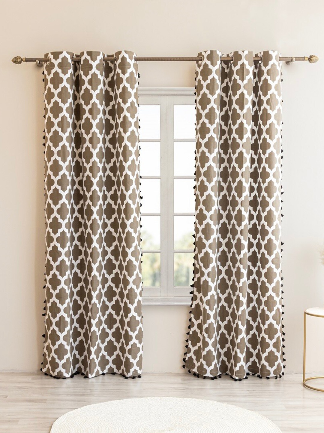 HOMEMONDE Grey & White 2 Pieces Ethnic Motifs Cotton Room Darkening Long Door Curtains
HOMEMONDE Grey & White 2 Pieces Ethnic Motifs Cotton Room Darkening Long Door Curtains