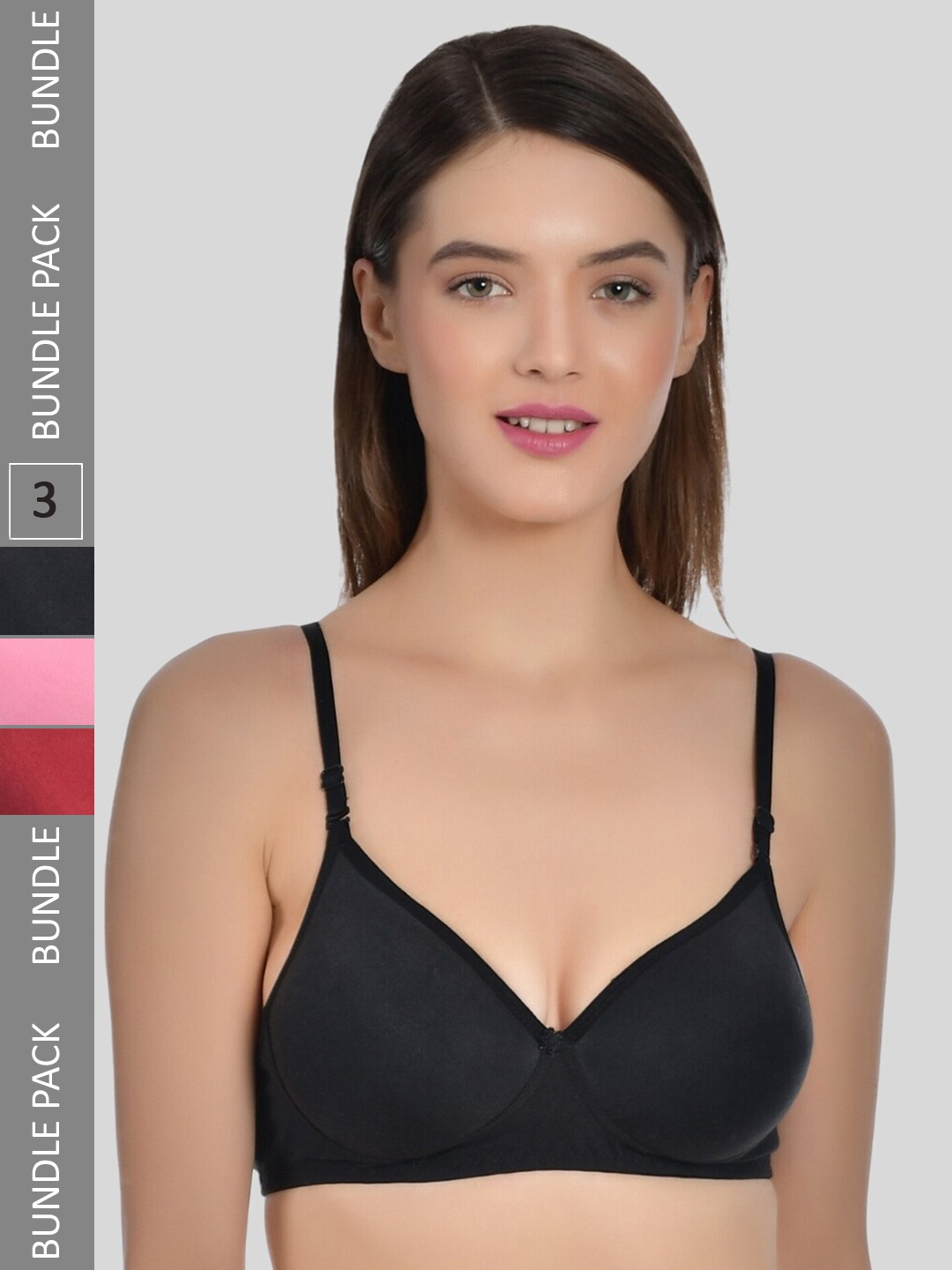 Aimly Pack of 3 Full Coverage Heavily Padded Cotton T-shirt Bra with All Day Comfort, Black
Aimly Pack of 3 Full Coverage Heavily Padded Cotton T-shirt Bra with All Day Comfort, Black