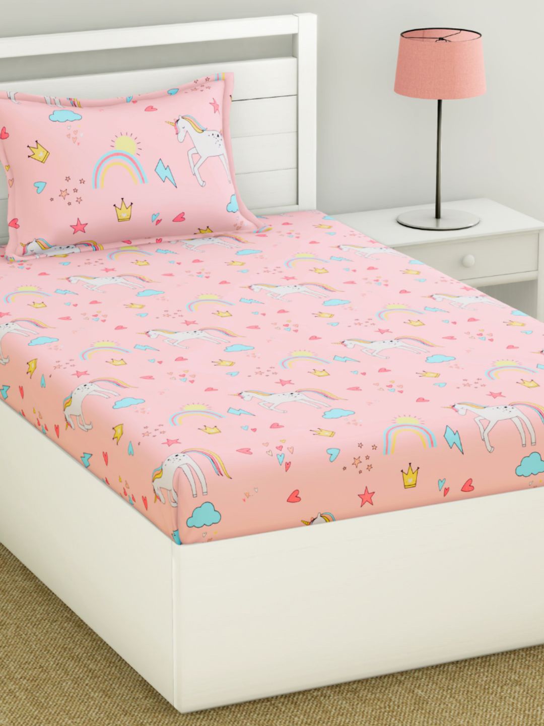 haus & kinder Pink & White Graphic Cotton 186 TC Single Bedsheet With 1 Pillow Cover
haus & kinder Pink & White Graphic Cotton 186 TC Single Bedsheet With 1 Pillow Cover