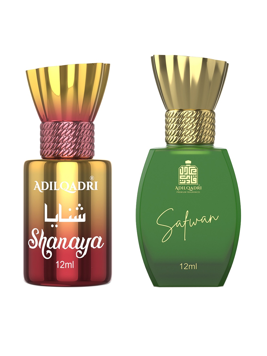 ADILQADRI Set of Shanaya & Safwan Alcohol Free Roll-On Attar Perfume - 12 ml each, Green
ADILQADRI Set of Shanaya & Safwan Alcohol Free Roll-On Attar Perfume - 12 ml each, Green