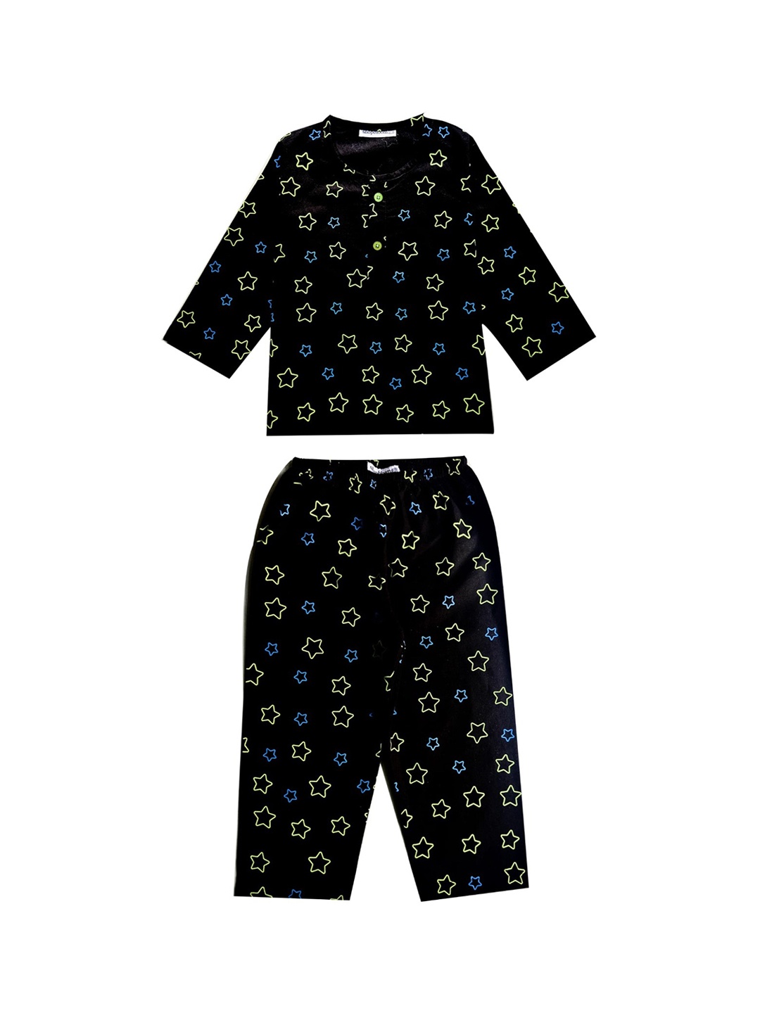shopbloom Kids Glow In The Dark Conversational Printed Pure Cotton Night suit, Black
shopbloom Kids Glow In The Dark Conversational Printed Pure Cotton Night suit, Black