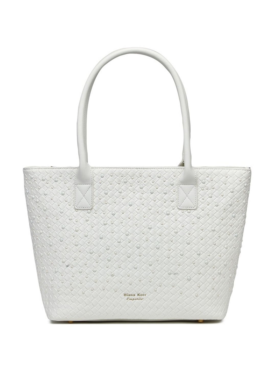 Diana Korr Textured Shopper Shoulder Bag, White