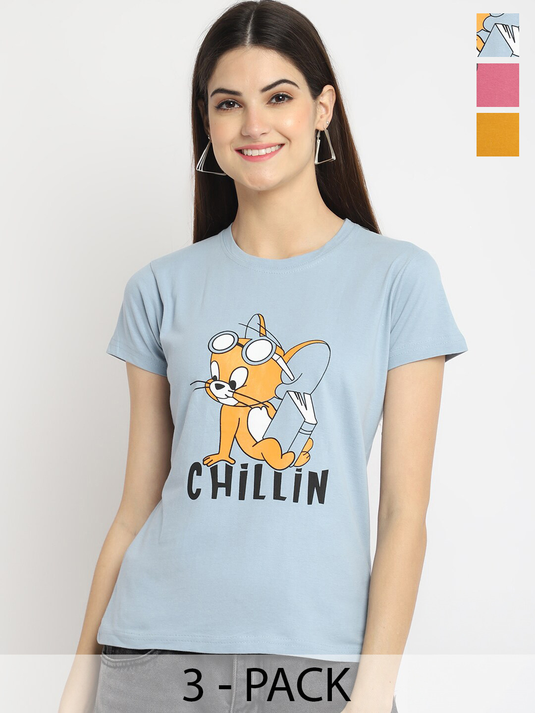 Fabflee Pack Of 3 Graphic Printed Cotton T-shirt, Blue
Fabflee Pack Of 3 Graphic Printed Cotton T-shirt, Blue