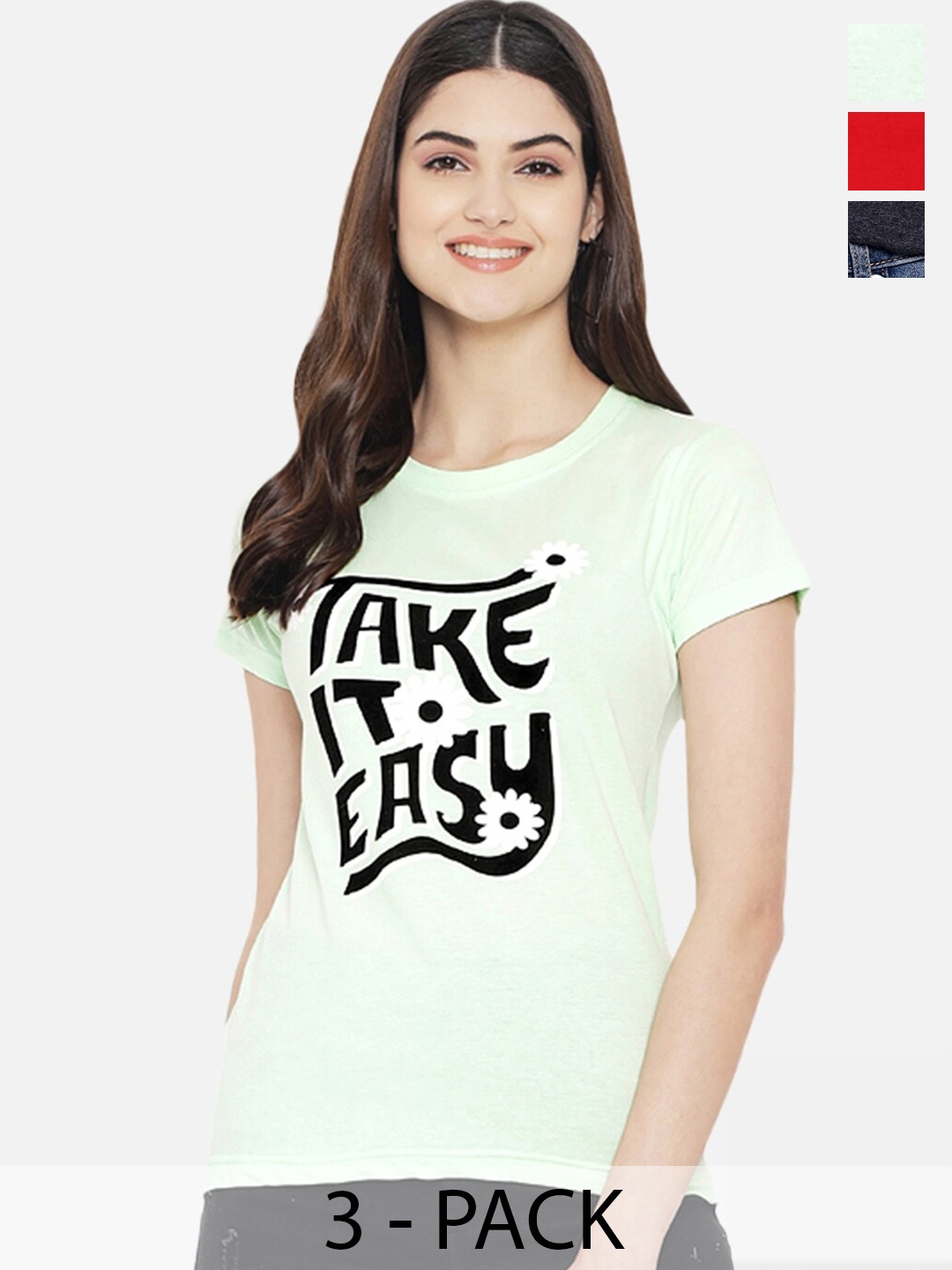 Fabflee Pack Of 3 Typography Printed Regular Fit Pure Cotton Casual T-Shirt, Lime green
Fabflee Pack Of 3 Typography Printed Regular Fit Pure Cotton Casual T-Shirt, Lime green