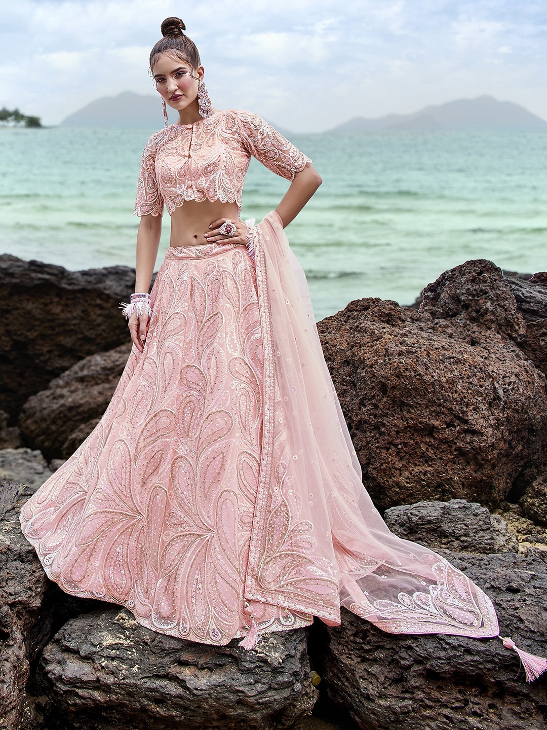 panchhi Coral Embroidered Sequinned Semi-Stitched Lehenga & Unstitched Blouse With Dupatta
panchhi Coral Embroidered Sequinned Semi-Stitched Lehenga & Unstitched Blouse With Dupatta