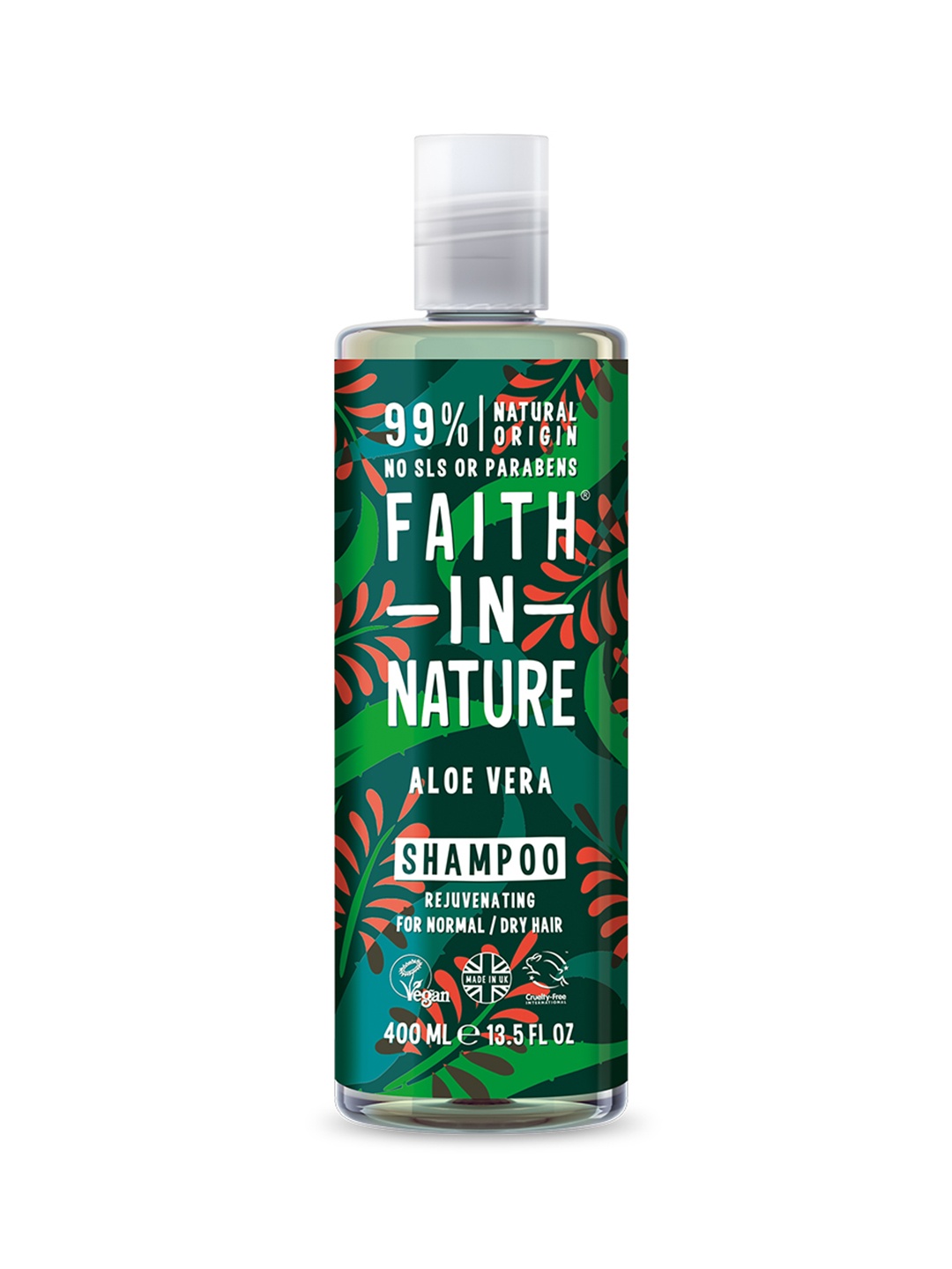 Faith in Nature Aloe Vera Rejuvenating Shampoo for Normal / Dry Hair - 400ml, Green