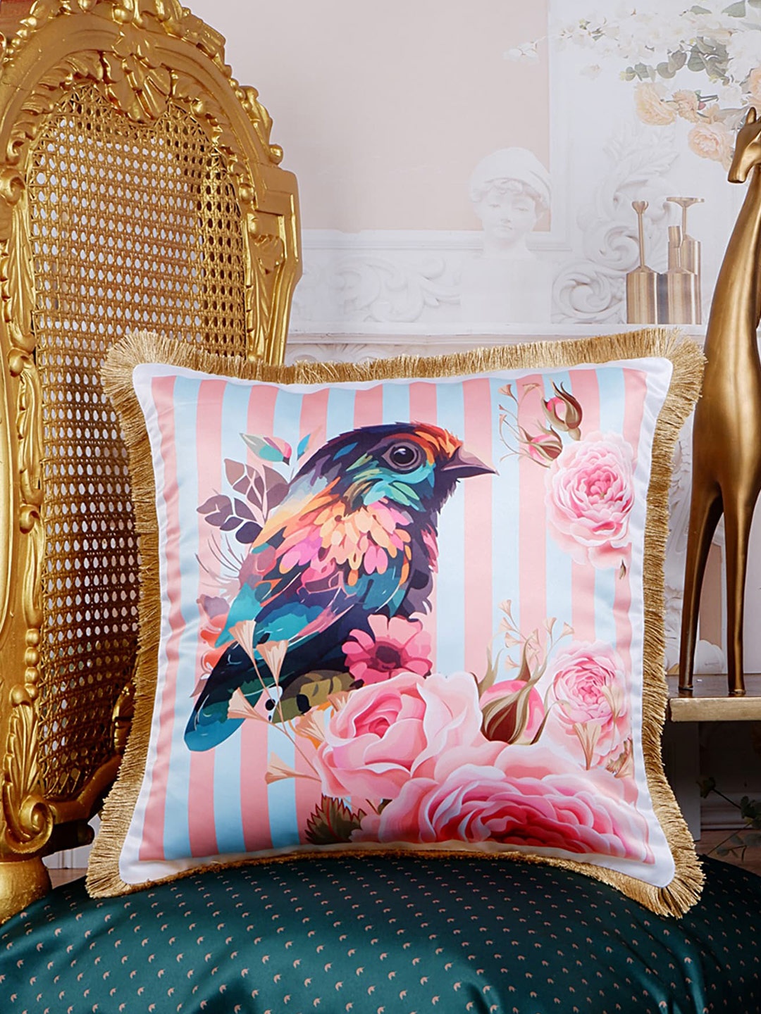 THE WHITE INK DECOR Tropical Elegance Peach Ethnic Motifs Satin Square Cushion Covers
THE WHITE INK DECOR Tropical Elegance Peach Ethnic Motifs Satin Square Cushion Covers