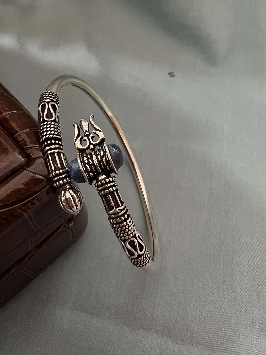 Arte Jewels 925 Sterling Silver Lord Shiva Trident Bangle