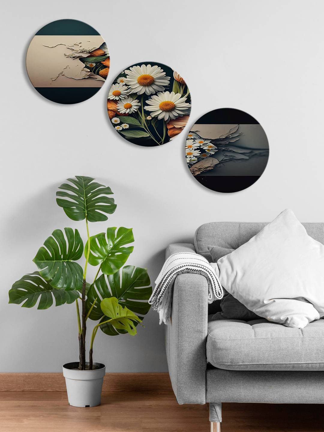 999Store White & Green 3 Pieces Flower With Leaf Round Painting Wall Art
999Store White & Green 3 Pieces Flower With Leaf Round Painting Wall Art