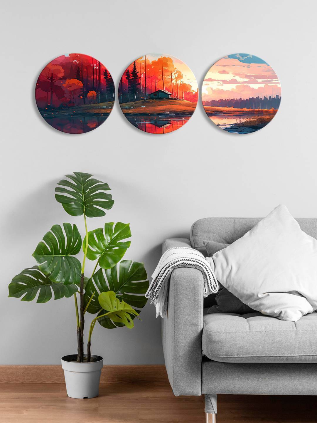 999Store Brown & Orange Colored 3-Pieces Sunset With House & Lake Printed Framed Wall Art
999Store Brown & Orange Colored 3-Pieces Sunset With House & Lake Printed Framed Wall Art