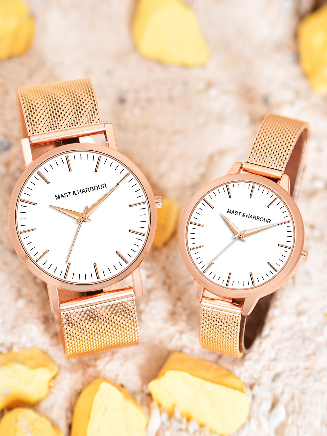 Mast & Harbour Embellished Dial & Bracelet Style Straps His & Her Watch HOBMH-224PR, Rose gold
Mast & Harbour Embellished Dial & Bracelet Style Straps His & Her Watch HOBMH-224PR, Rose gold