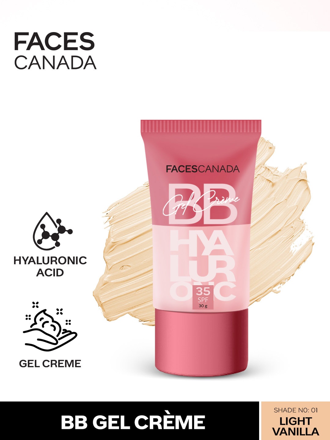 FACES CANADA Lightweight BB Gel Cream With Hyaluronic Acid - 30g - Light Vanilla 01, Beige
FACES CANADA Lightweight BB Gel Cream With Hyaluronic Acid - 30g - Light Vanilla 01, Beige