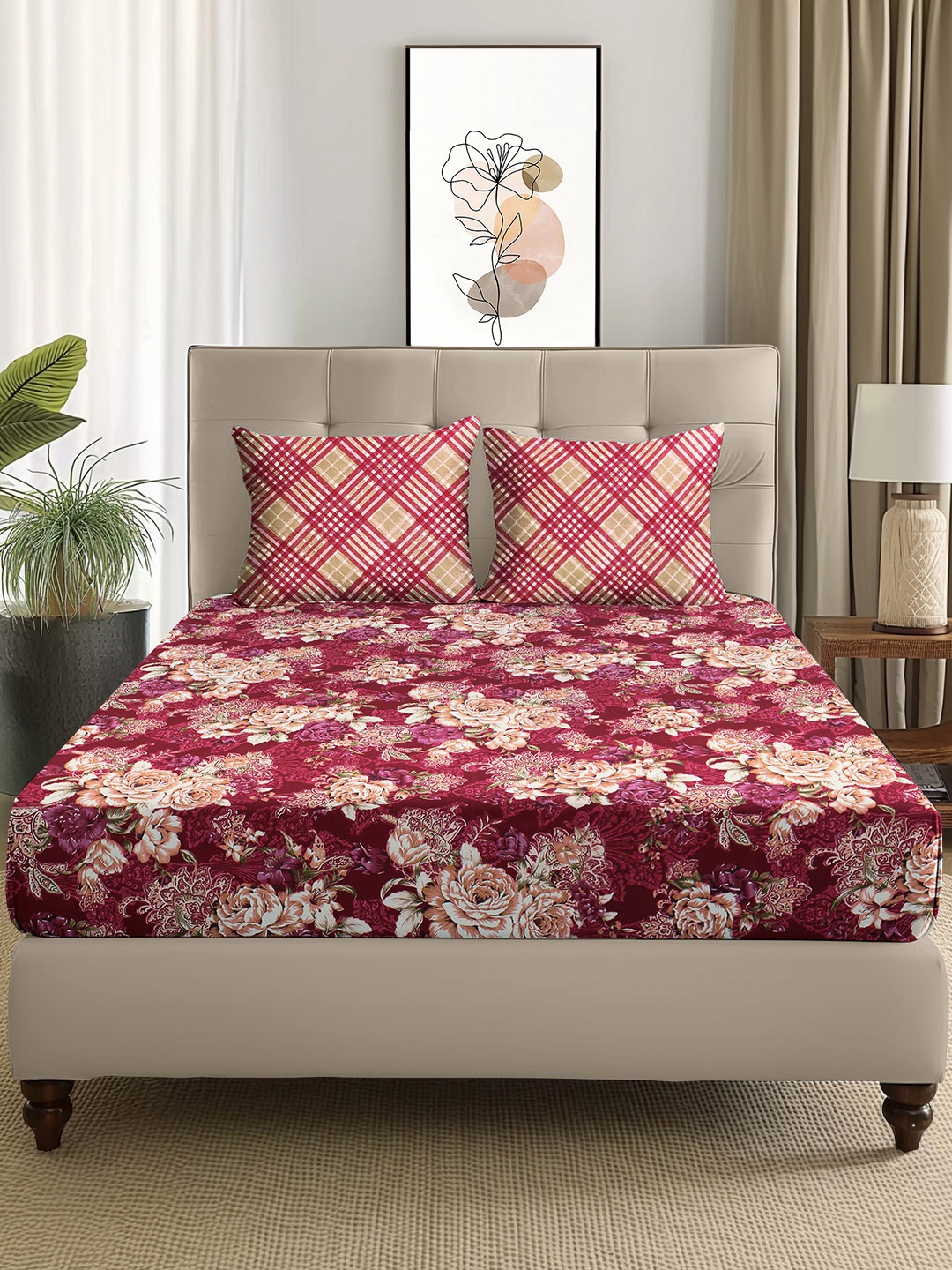 Story@home Arena Magenta & White Floral Microfiber 180 TC Queen Bedsheet & 2 Pillow Covers
Story@home Arena Magenta & White Floral Microfiber 180 TC Queen Bedsheet & 2 Pillow Covers