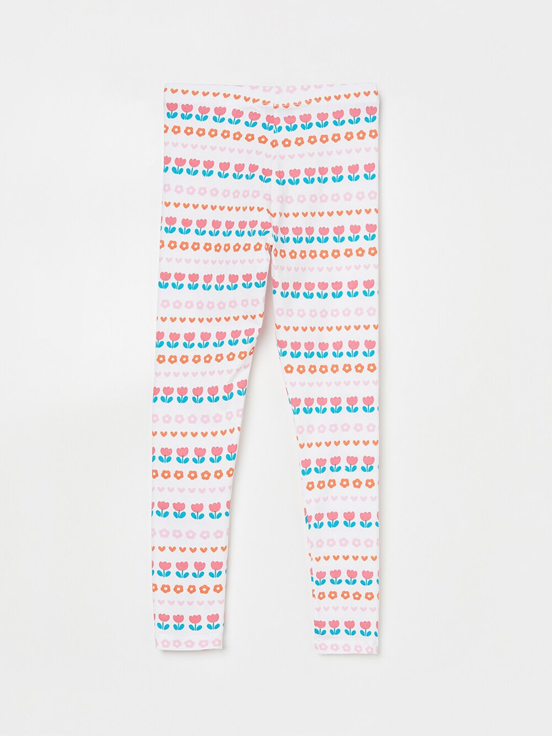Fame Forever by Lifestyle Girls Pack Of 3 Printed Cotton Leggings, White