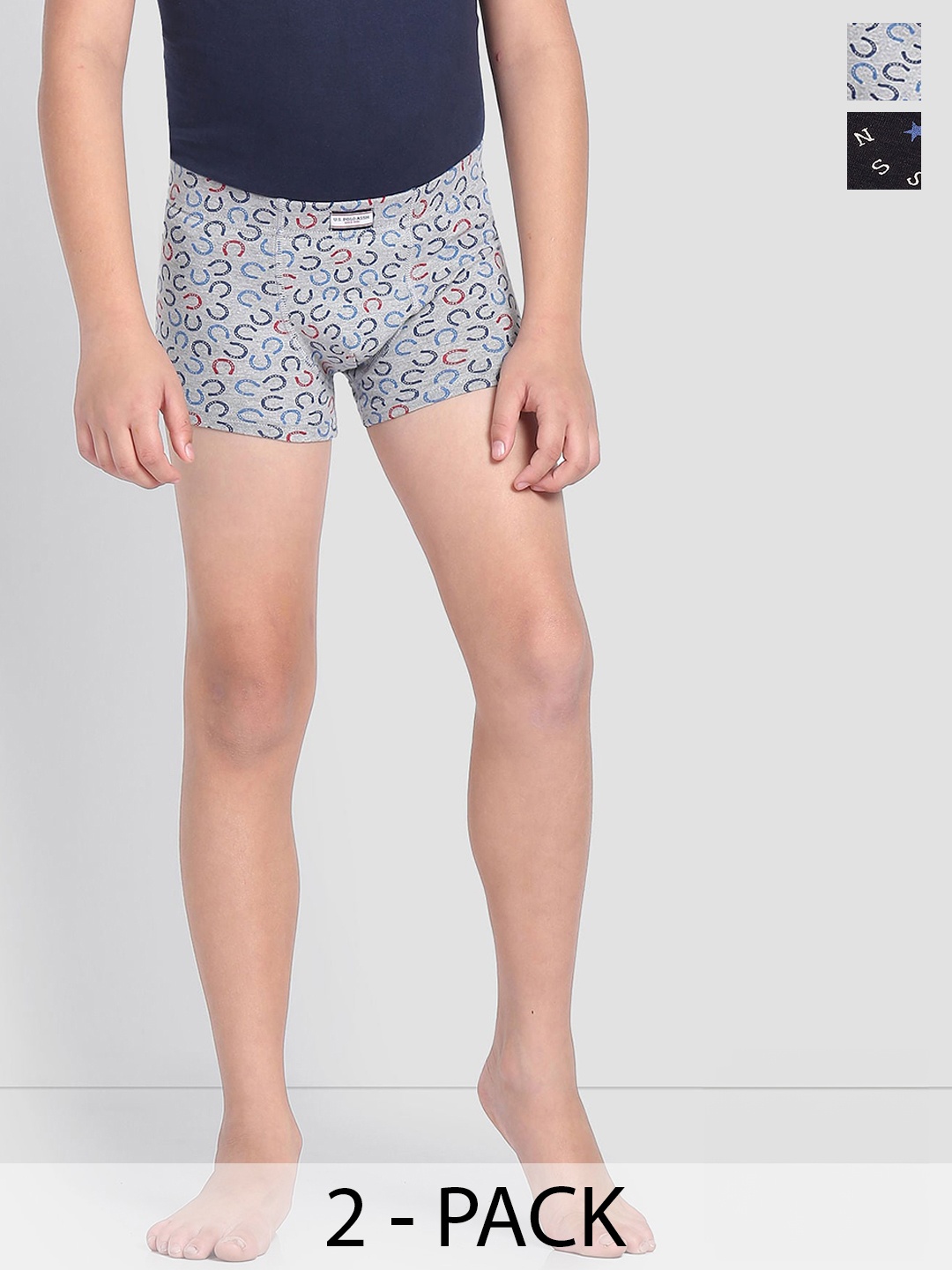 U.S. Polo Assn. Boys Pack Of 2 Mid Rise Cotton Spandex Trunks OKT01-ZG1-P2, Black
U.S. Polo Assn. Boys Pack Of 2 Mid Rise Cotton Spandex Trunks OKT01-ZG1-P2, Black