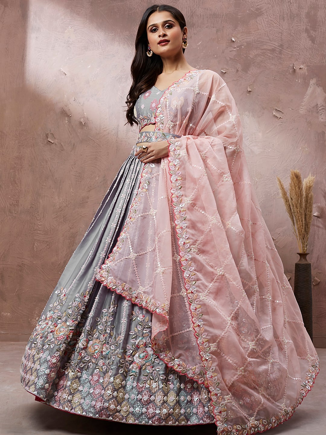 panchhi Embroidered Thread WorkSemi-Stitched Lehenga & Unstitched Blouse With Dupatta, Grey
panchhi Embroidered Thread WorkSemi-Stitched Lehenga & Unstitched Blouse With Dupatta, Grey