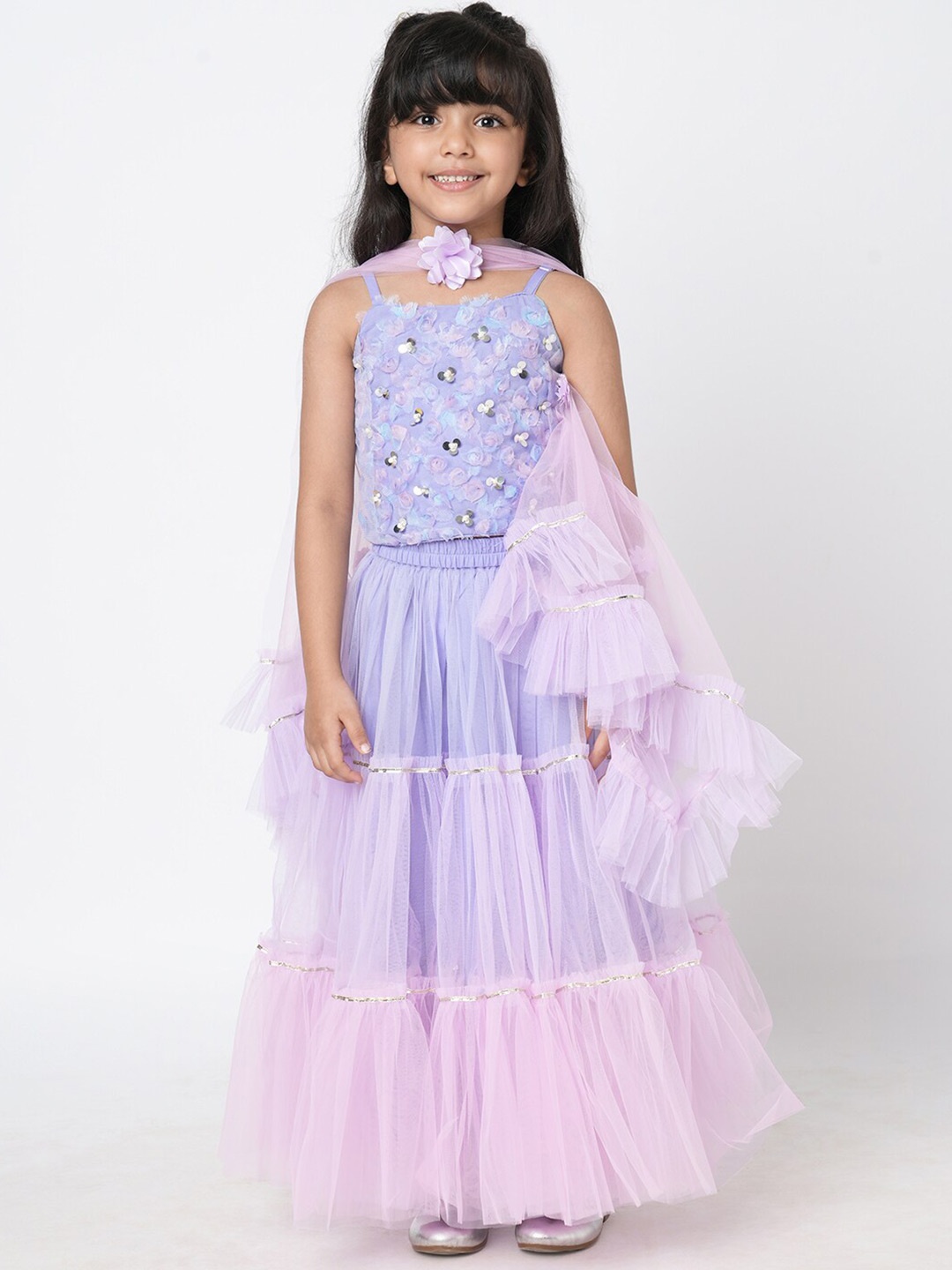 LIL DRAMA Girls Embellished Thread Work Ready to Wear Lehenga & Blouse With Dupatta, Lavender
LIL DRAMA Girls Embellished Thread Work Ready to Wear Lehenga & Blouse With Dupatta, Lavender