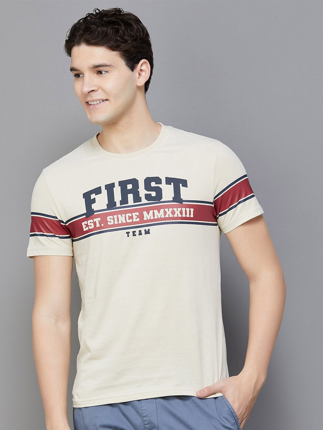 Fame Forever by Lifestyle Typography Printed Round Neck Casual Knitted Cotton T-shirt, Beige
Fame Forever by Lifestyle Typography Printed Round Neck Casual Knitted Cotton T-shirt, Beige