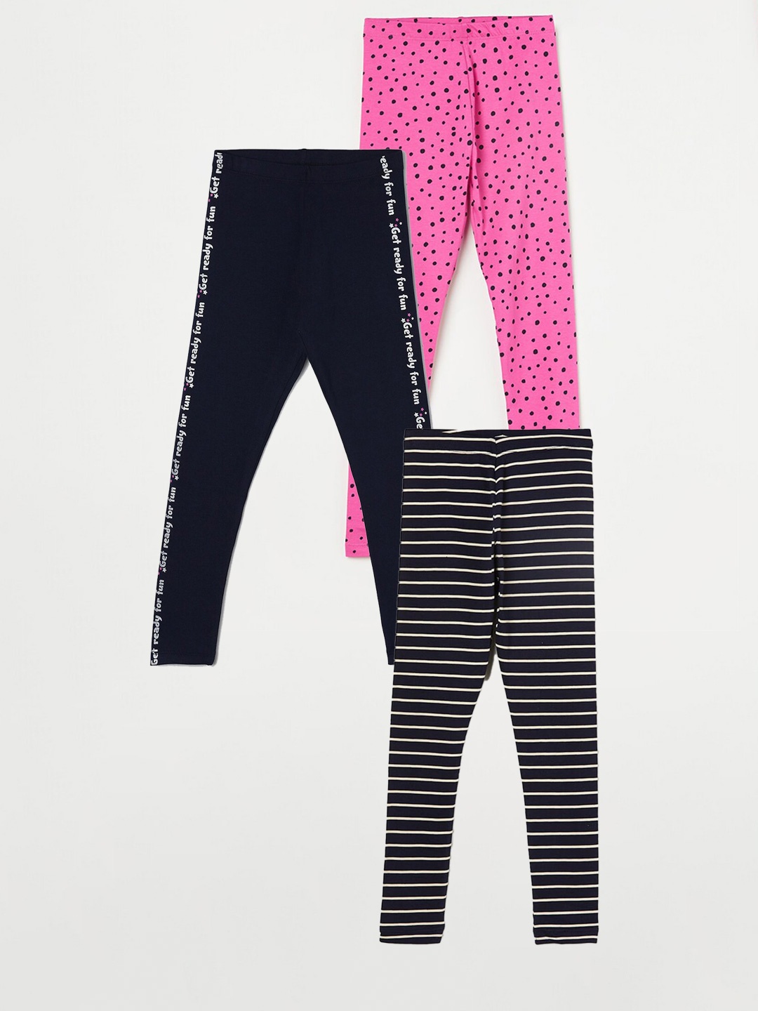 Fame Forever by Lifestyle Girls Pack Of 3 Printed Leggings, Blue