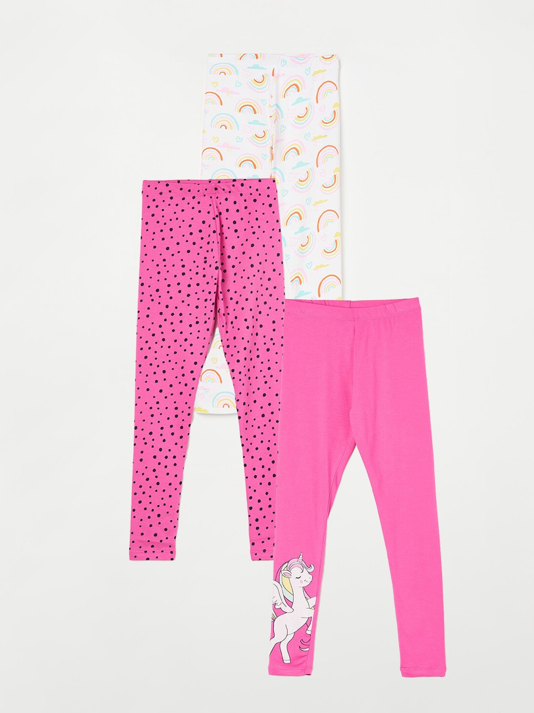 Fame Forever by Lifestyle Girls Pack Of 3 Printed Leggings, Pink