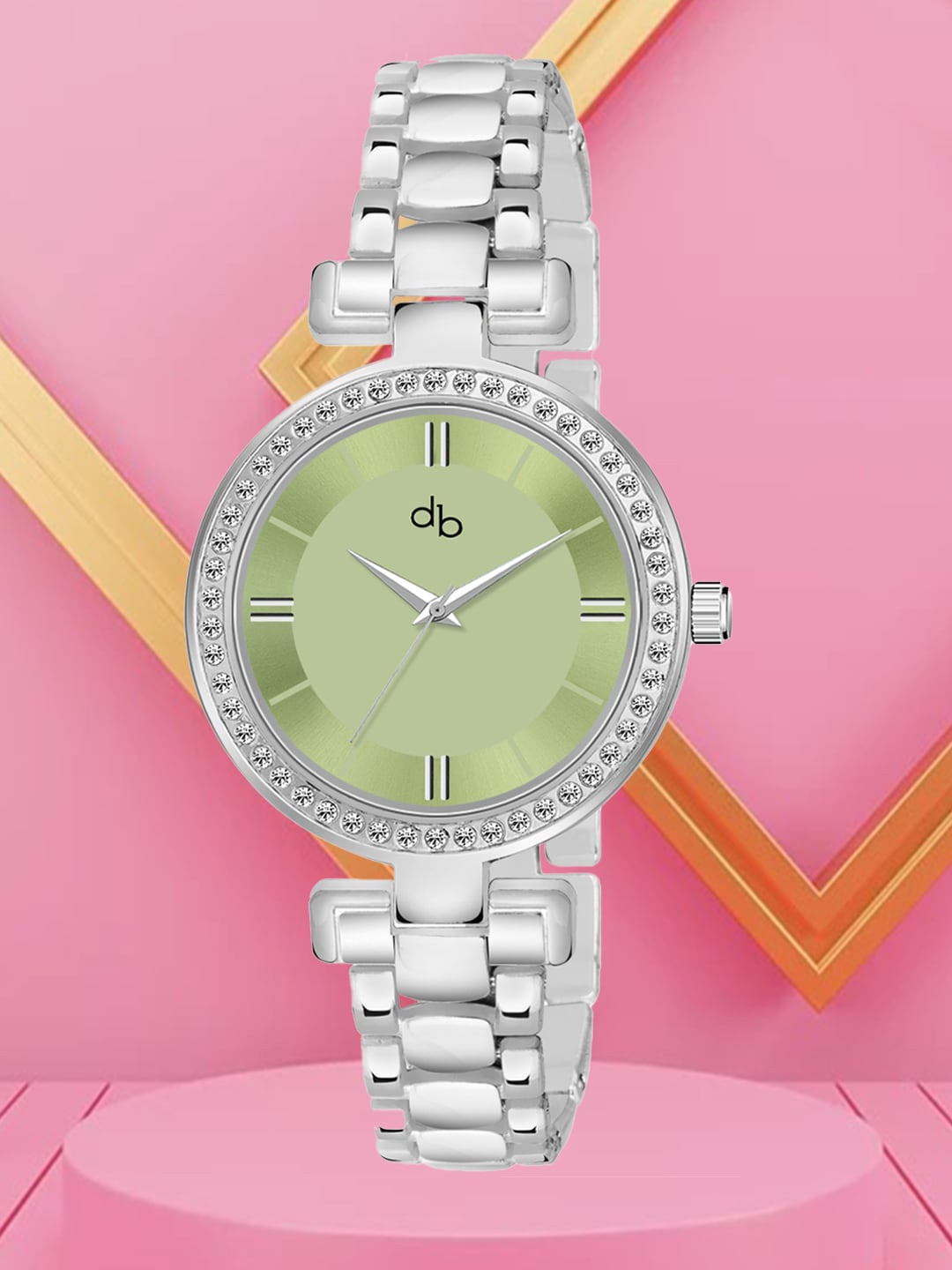 DressBerry Women Green Embellished Bracelet Style Straps Analogue Watch HOBDB-186-SL, Silver
DressBerry Women Green Embellished Bracelet Style Straps Analogue Watch HOBDB-186-SL, Silver