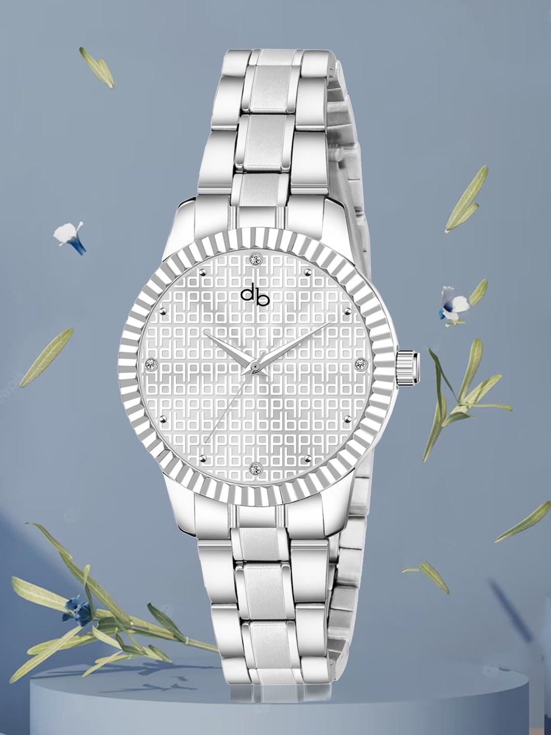 DressBerry Women Silver-Toned Dial & Bracelet Style Straps Analogue Watch HOBDB-189-SL
DressBerry Women Silver-Toned Dial & Bracelet Style Straps Analogue Watch HOBDB-189-SL