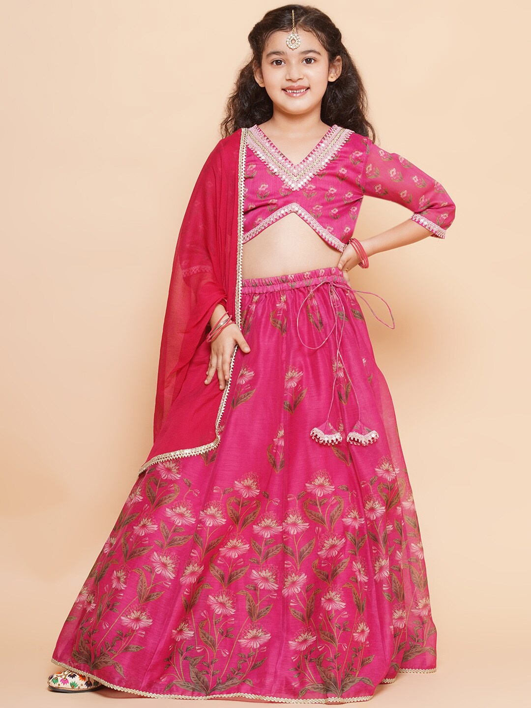 Bitiya by Bhama Girls Printed Ready to Wear Lehenga & Blouse With Dupatta, Pink
Bitiya by Bhama Girls Printed Ready to Wear Lehenga & Blouse With Dupatta, Pink