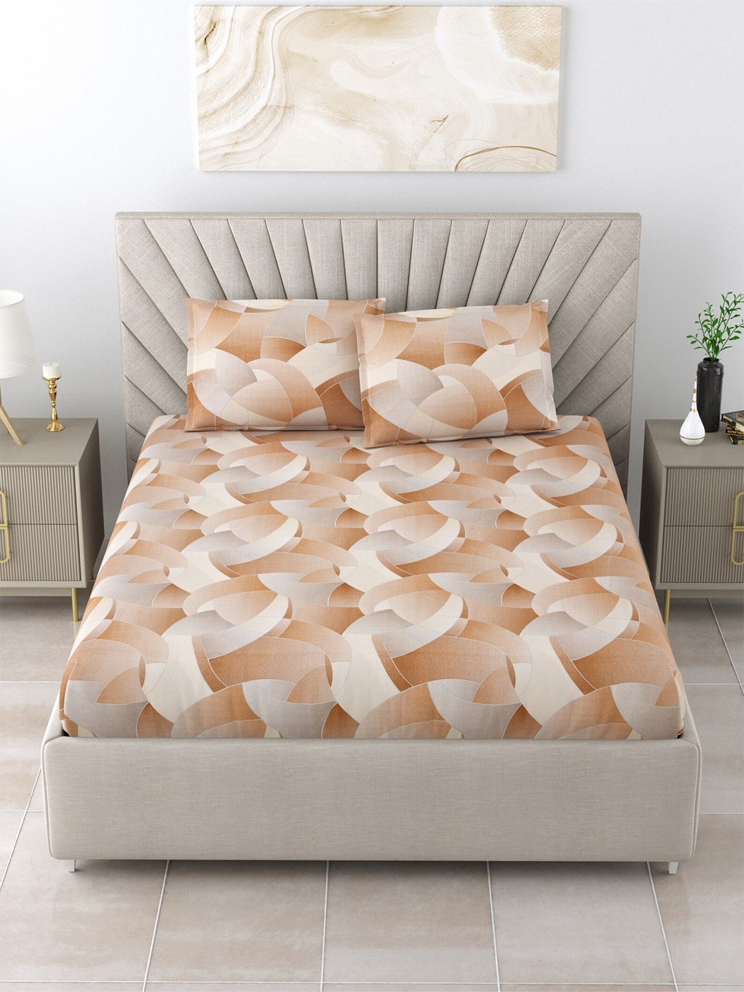 Salona Bichona Grey & White Geometric Cotton 120 TC King Bedsheet With 2 Pillow Covers
Salona Bichona Grey & White Geometric Cotton 120 TC King Bedsheet With 2 Pillow Covers
