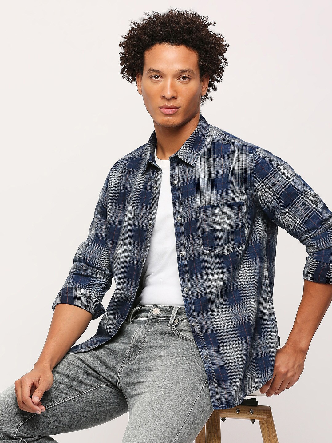 Pepe Jeans Regular Fit Other Checks Spread Collar Long Sleeve Cotton Casual Shirt, Blue
Pepe Jeans Regular Fit Other Checks Spread Collar Long Sleeve Cotton Casual Shirt, Blue