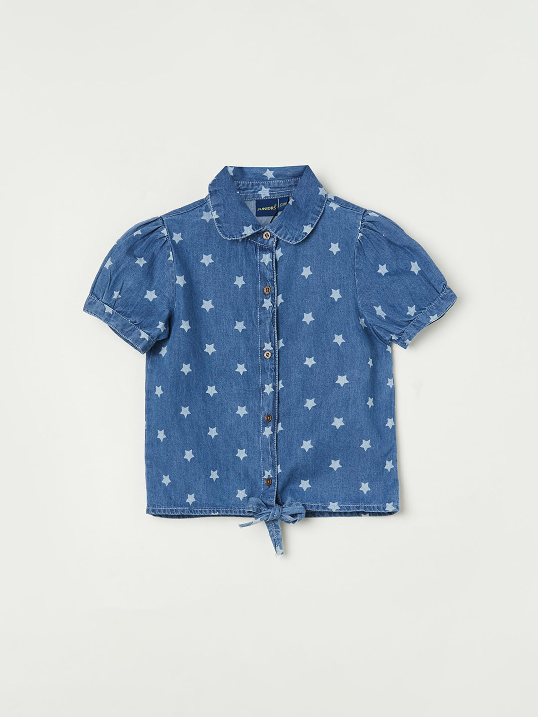 Juniors by Lifestyle Conversational Printed Puff Sleeves Pure Cotton Shirt Style Top, Blue
Juniors by Lifestyle Conversational Printed Puff Sleeves Pure Cotton Shirt Style Top, Blue
