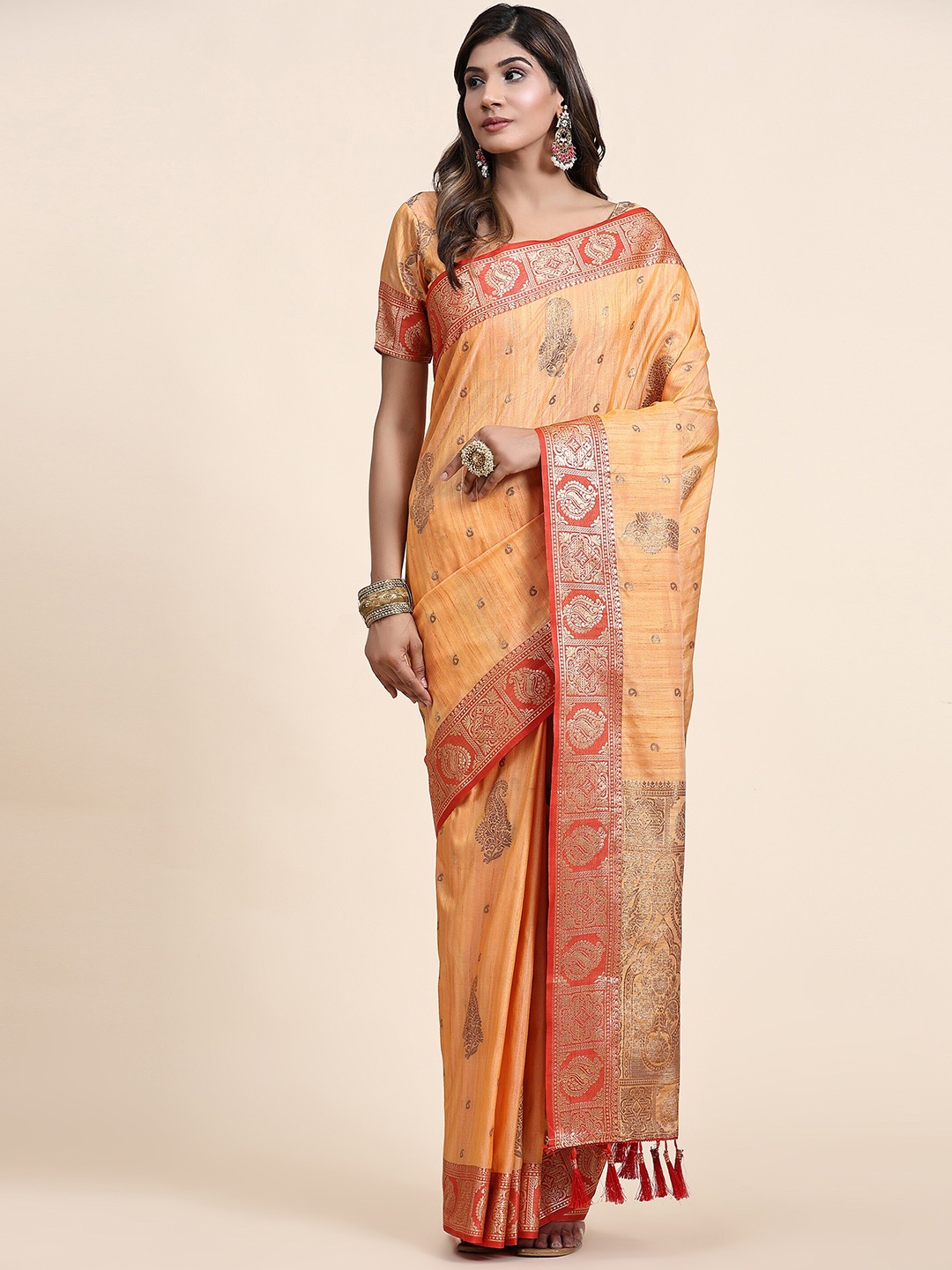 Ekta Textiles Ethnic Motifs Woven Design Zari Detailed Pure Silk Banarasi Saree, Yellow
Ekta Textiles Ethnic Motifs Woven Design Zari Detailed Pure Silk Banarasi Saree, Yellow