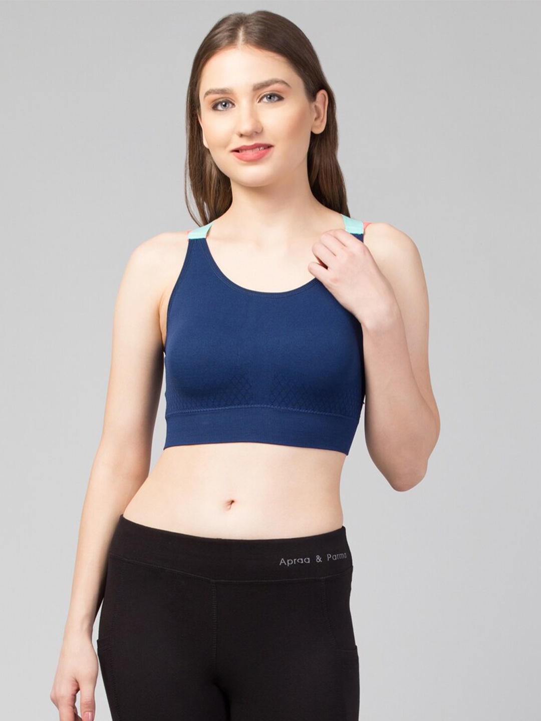 Apraa & Parma Full Coverage Seamless Styled Back Cotton Sports Bra Organic, Navy blue
Apraa & Parma Full Coverage Seamless Styled Back Cotton Sports Bra Organic, Navy blue