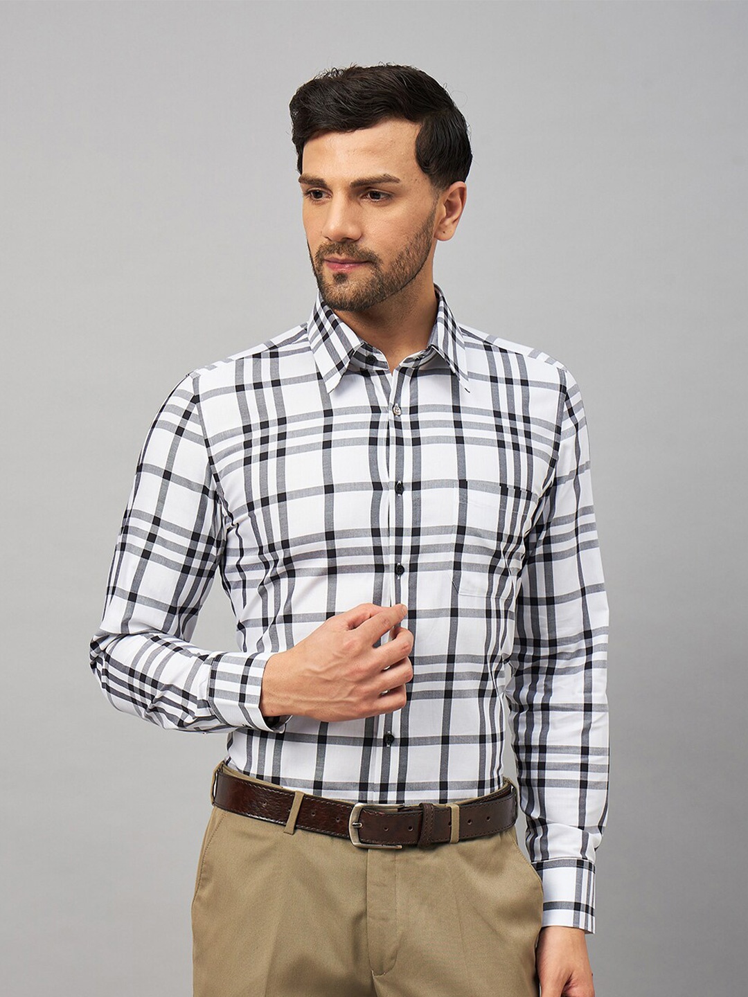 LOUIS STITCH Comfort Regular Fit Tartan Checked Spread Collar Cotton Formal Shirt, White
LOUIS STITCH Comfort Regular Fit Tartan Checked Spread Collar Cotton Formal Shirt, White