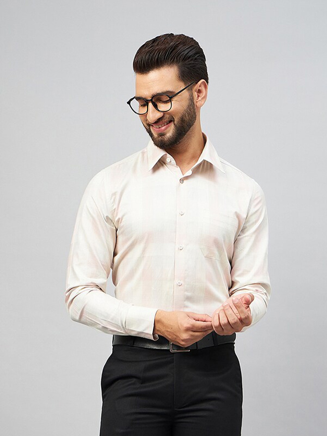 LOUIS STITCH Comfort Regular Fit Checked Spread Collar Cotton Formal Shirt, Cream
LOUIS STITCH Comfort Regular Fit Checked Spread Collar Cotton Formal Shirt, Cream
