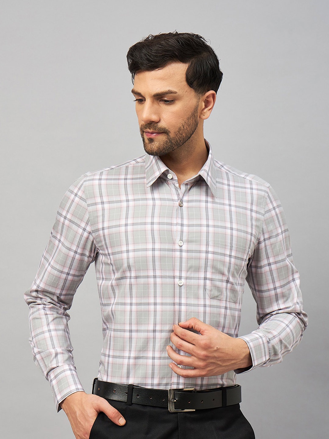 LOUIS STITCH Comfort Regular Fit Tartan Checked Spread Collar Cotton Formal Shirt, Grey
LOUIS STITCH Comfort Regular Fit Tartan Checked Spread Collar Cotton Formal Shirt, Grey