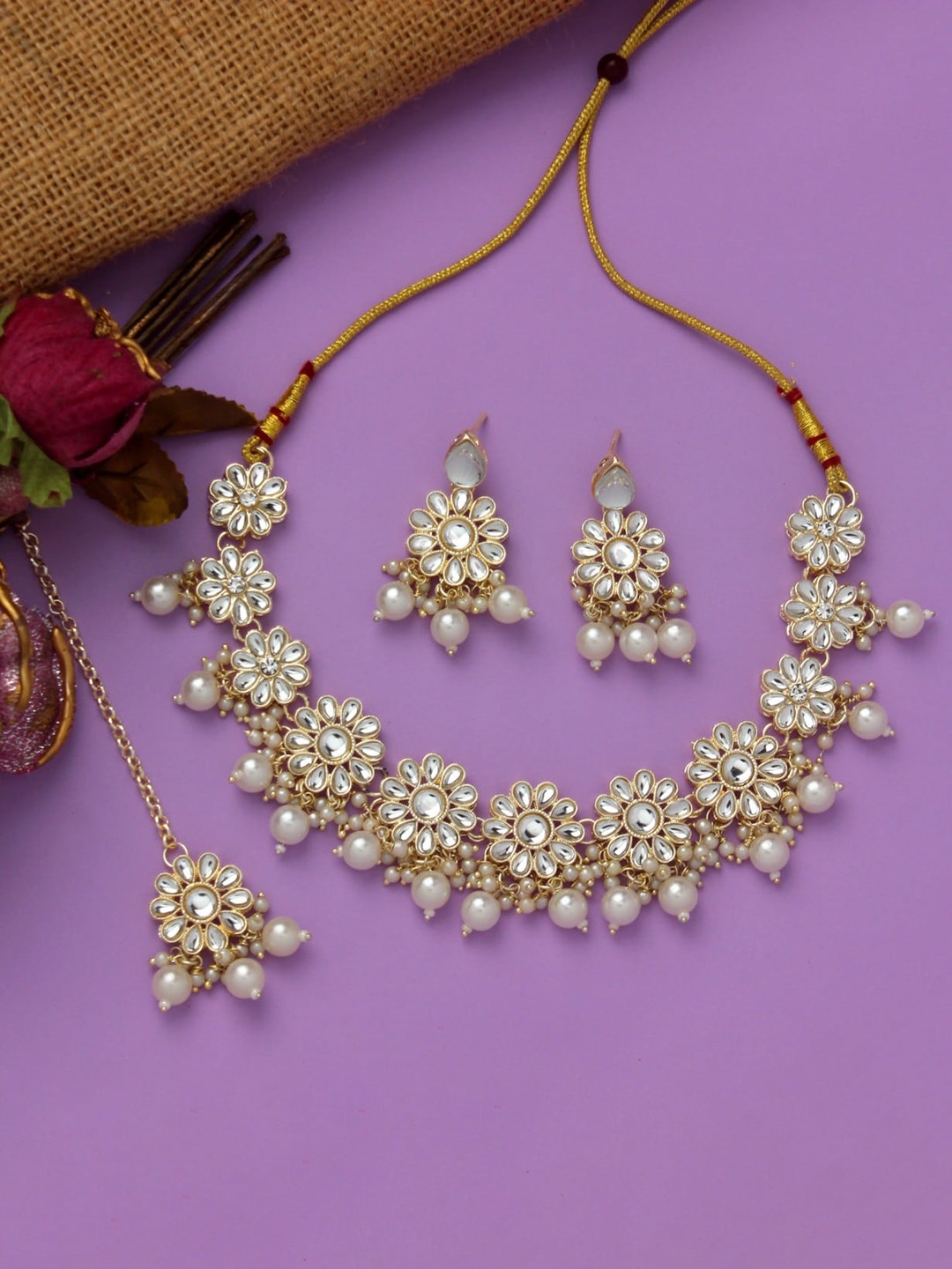 Atasi International Gold-plated American Diamond Necklace And Earrings With Maang Tika
Atasi International Gold-plated American Diamond Necklace And Earrings With Maang Tika