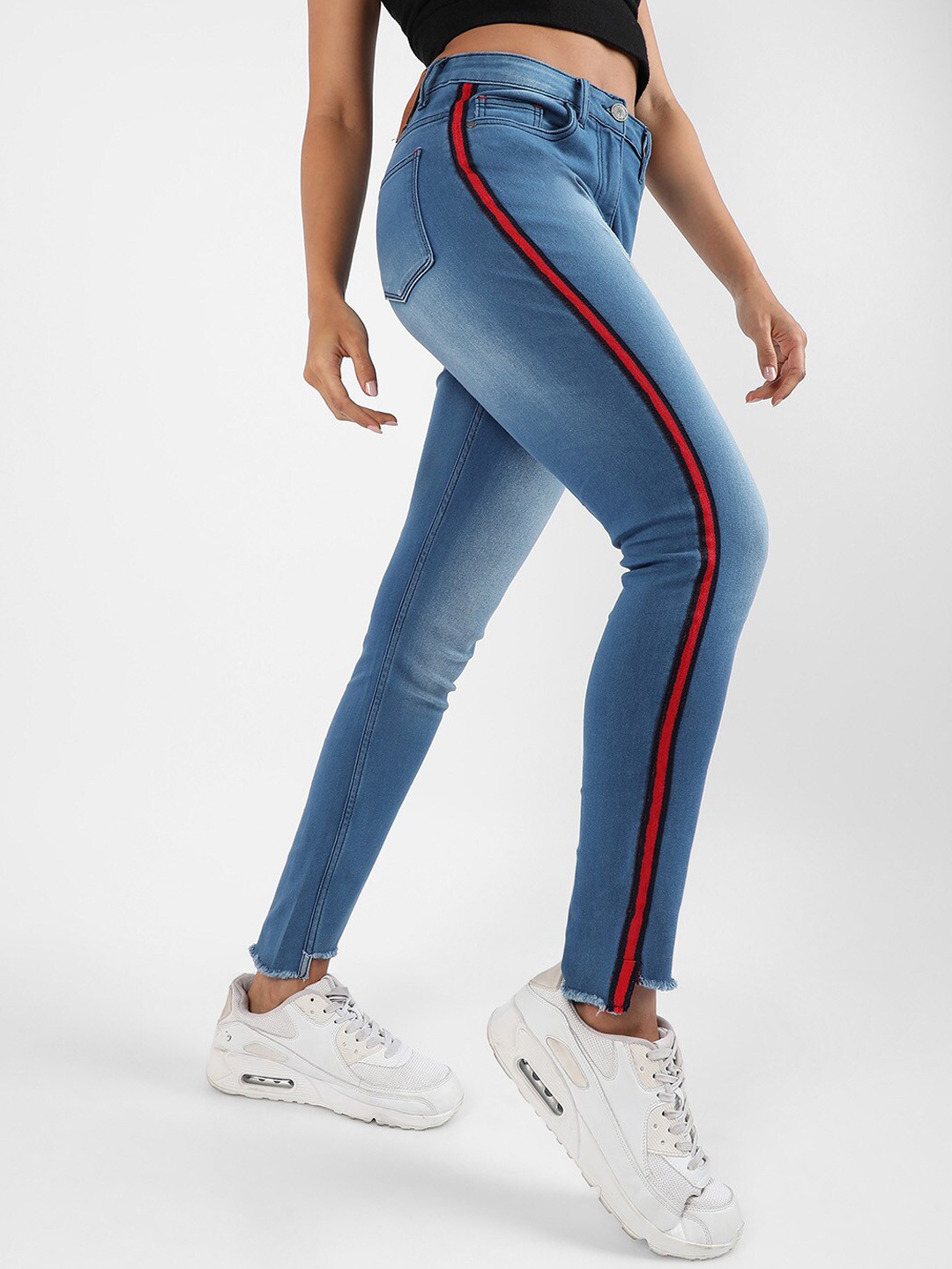 Campus Sutra Women Smart Slim Fit Side Stripes Heavy Fade Cotton Stretchable Jeans, Blue
Campus Sutra Women Smart Slim Fit Side Stripes Heavy Fade Cotton Stretchable Jeans, Blue