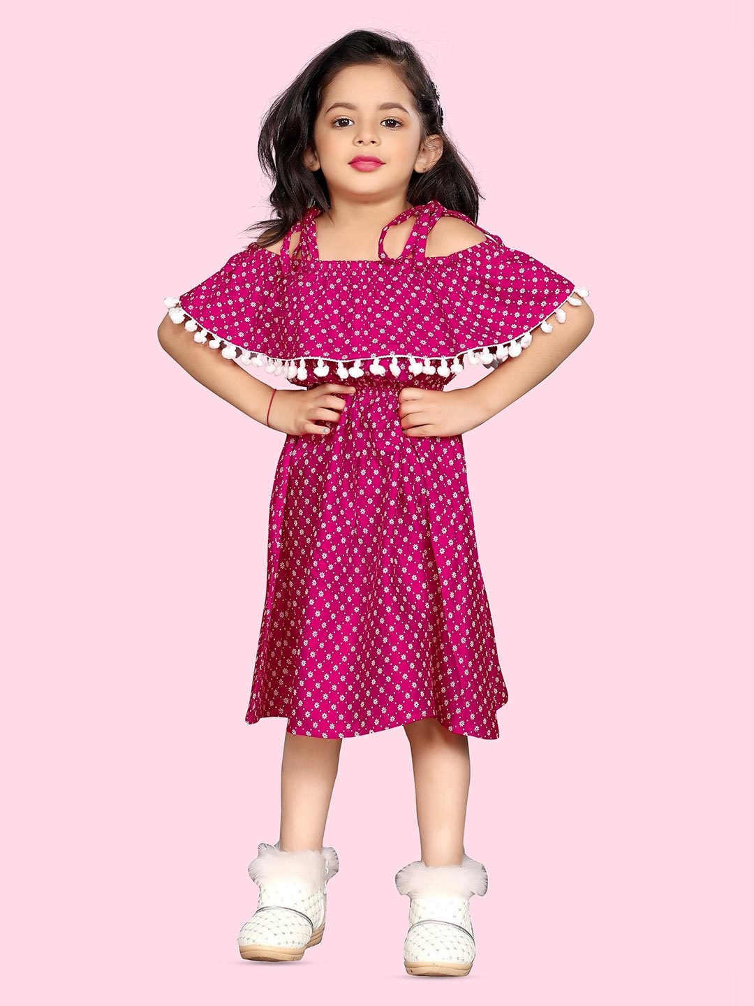 BAESD Girls Floral Printed Shoulder Straps Cold-Shoulder Sleeves Gathered A-Line Dress, Fuchsia
BAESD Girls Floral Printed Shoulder Straps Cold-Shoulder Sleeves Gathered A-Line Dress, Fuchsia