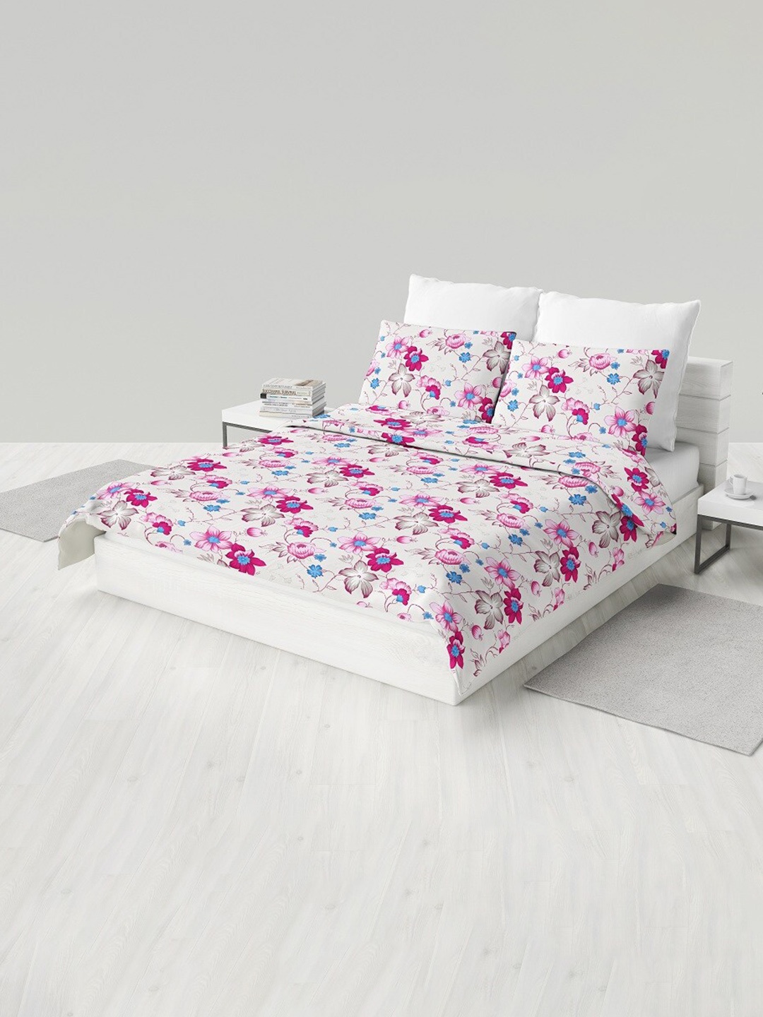 LABHAM Easy Living Pink Floral Pure Cotton 180 TC King Bedsheet With 2 Pillow Covers
LABHAM Easy Living Pink Floral Pure Cotton 180 TC King Bedsheet With 2 Pillow Covers