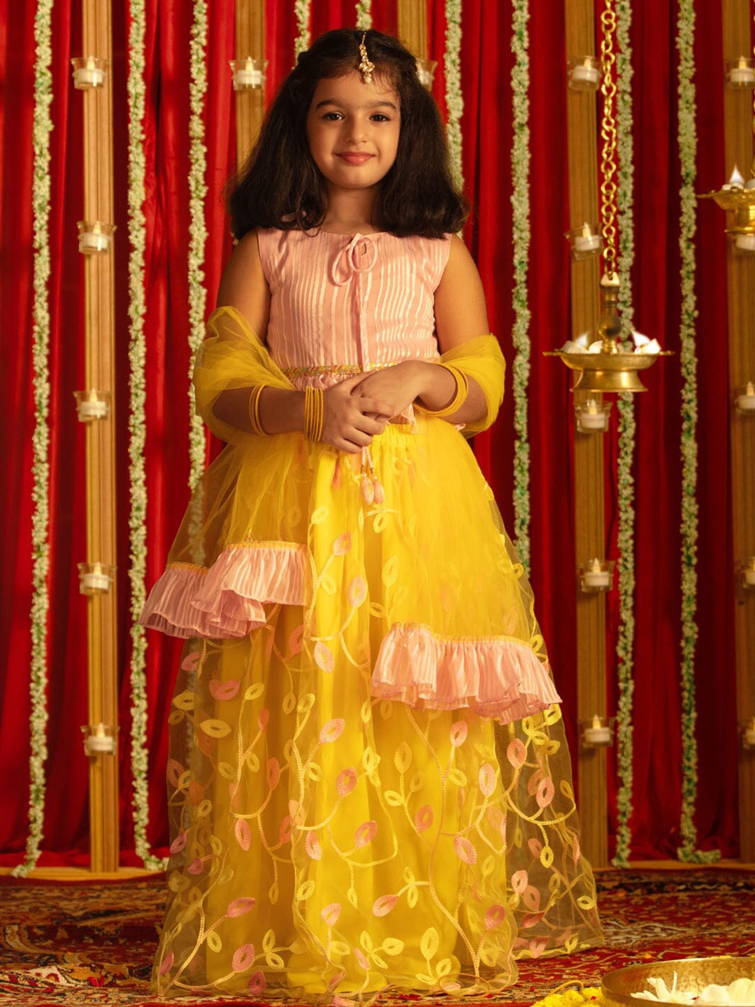 VASTRAMAY Girls Embroidered Thread Work Ready to Wear Lehenga & Blouse With Dupatta, Pink
VASTRAMAY Girls Embroidered Thread Work Ready to Wear Lehenga & Blouse With Dupatta, Pink