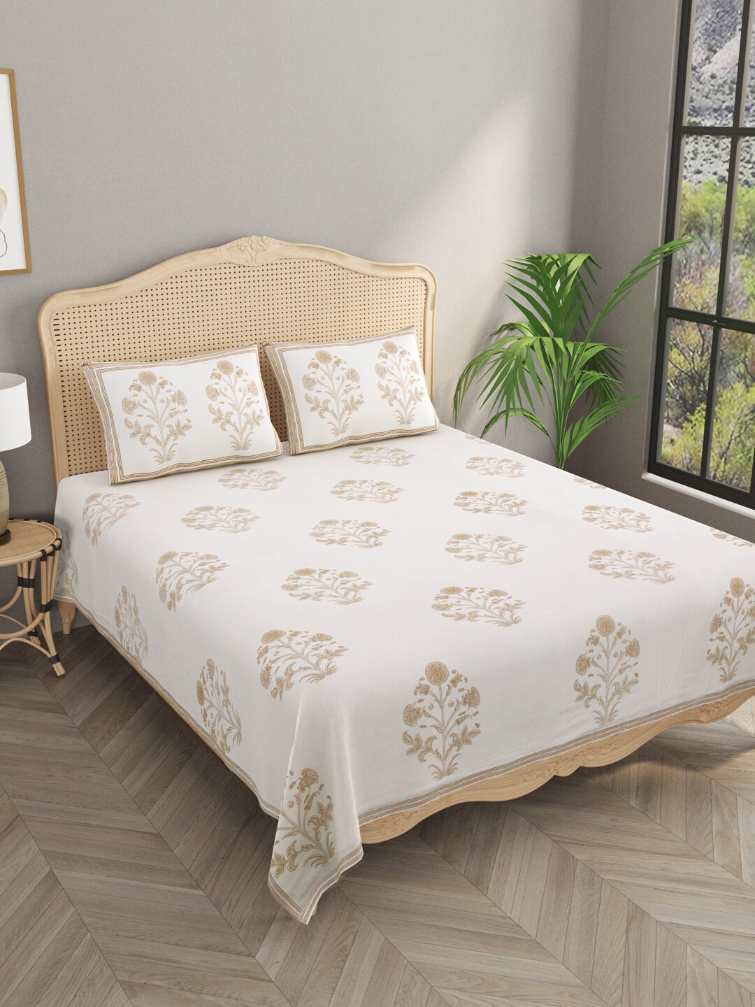 Gulaab Jaipur White Ethnic Motifs Egyptian Cotton 1000 TC King Bedsheet & 2 Pillow Covers
Gulaab Jaipur White Ethnic Motifs Egyptian Cotton 1000 TC King Bedsheet & 2 Pillow Covers