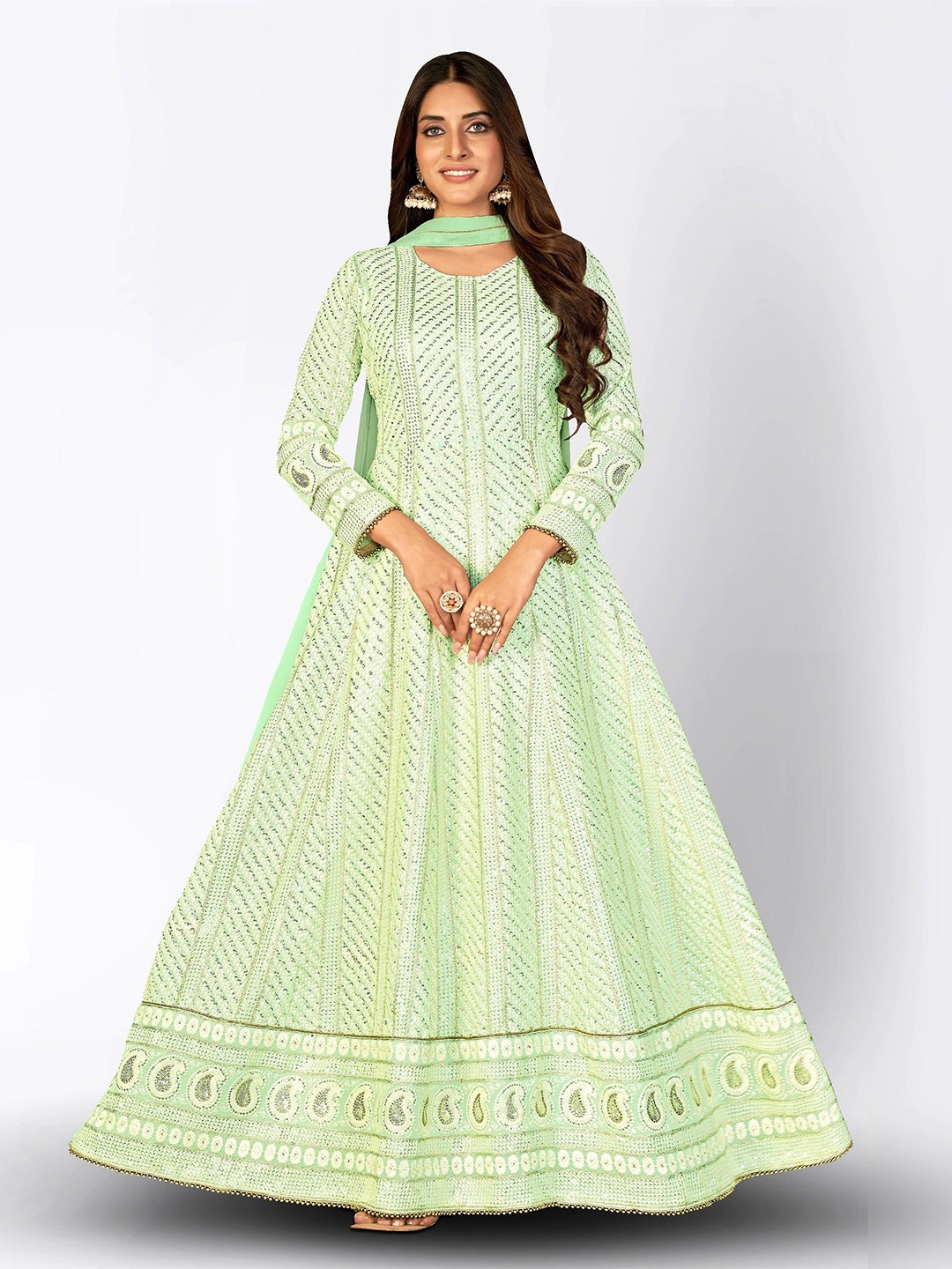 Divine International Trading Co Ethnic Motifs Embellished Semi-Stitched Dress Material, Green
Divine International Trading Co Ethnic Motifs Embellished Semi-Stitched Dress Material, Green