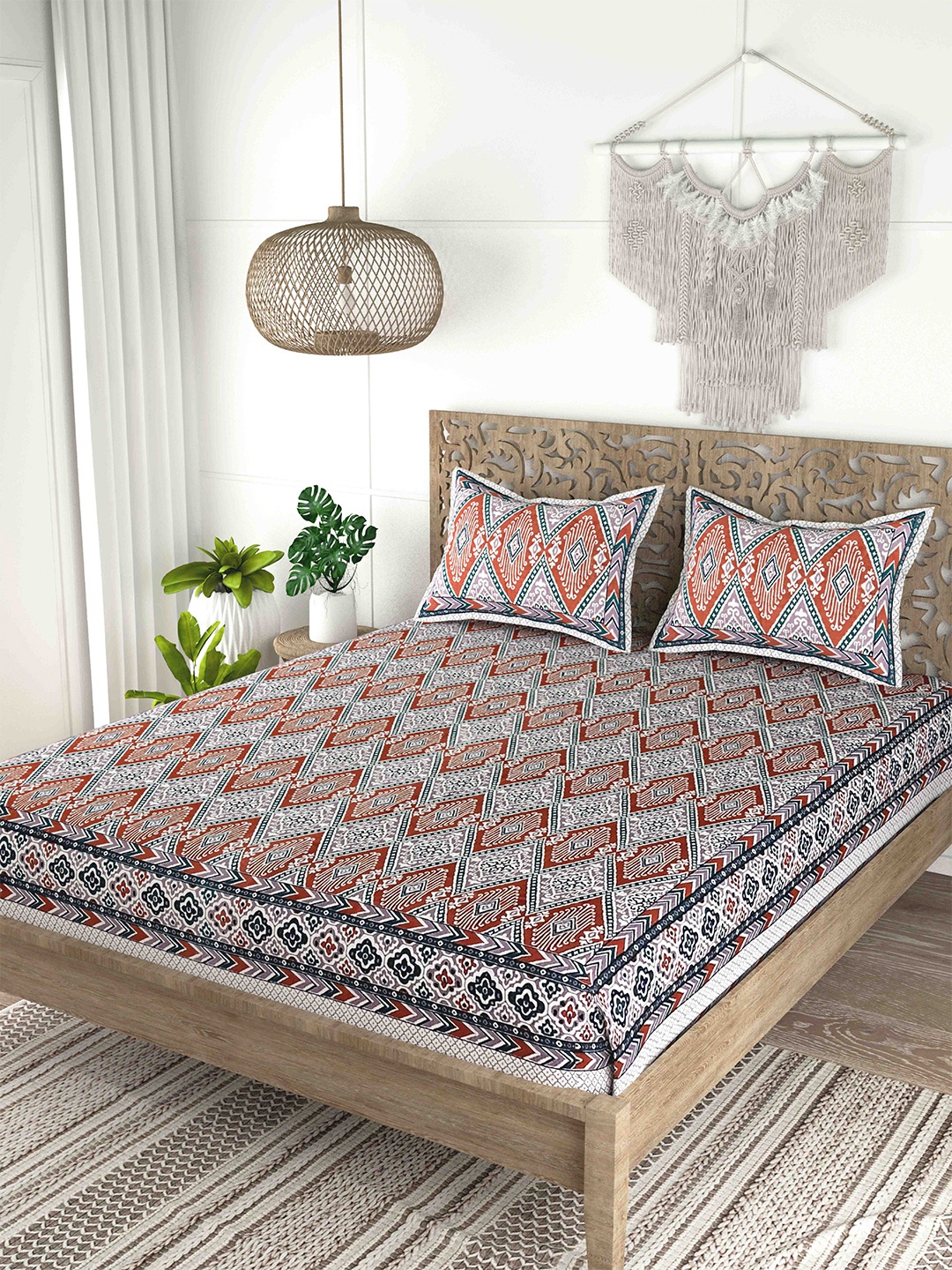 Gulaab Jaipur Orange & Grey Ethnic Motifs Cotton 200 TC King Bedsheet With 2 Pillow Covers
Gulaab Jaipur Orange & Grey Ethnic Motifs Cotton 200 TC King Bedsheet With 2 Pillow Covers