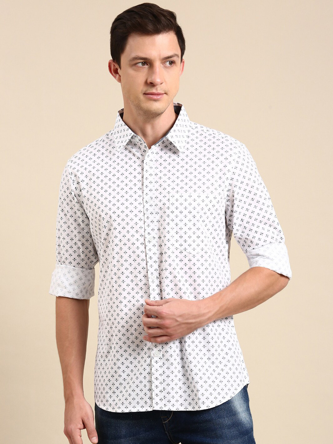 Joven Slim Fit Micro Ditsy Printed Spread Collar Long Sleeves Cotton Casual Shirt, White
Joven Slim Fit Micro Ditsy Printed Spread Collar Long Sleeves Cotton Casual Shirt, White
