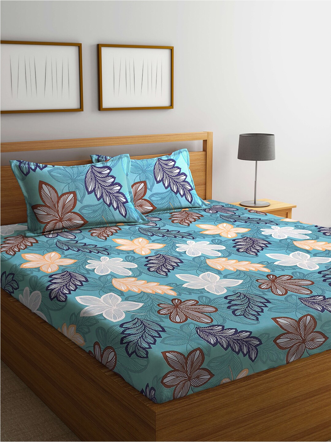 FABINALIV Blue & Purple Floral Print 300 TC Super King Size Bedsheet with 2 Pillow Covers
FABINALIV Blue & Purple Floral Print 300 TC Super King Size Bedsheet with 2 Pillow Covers