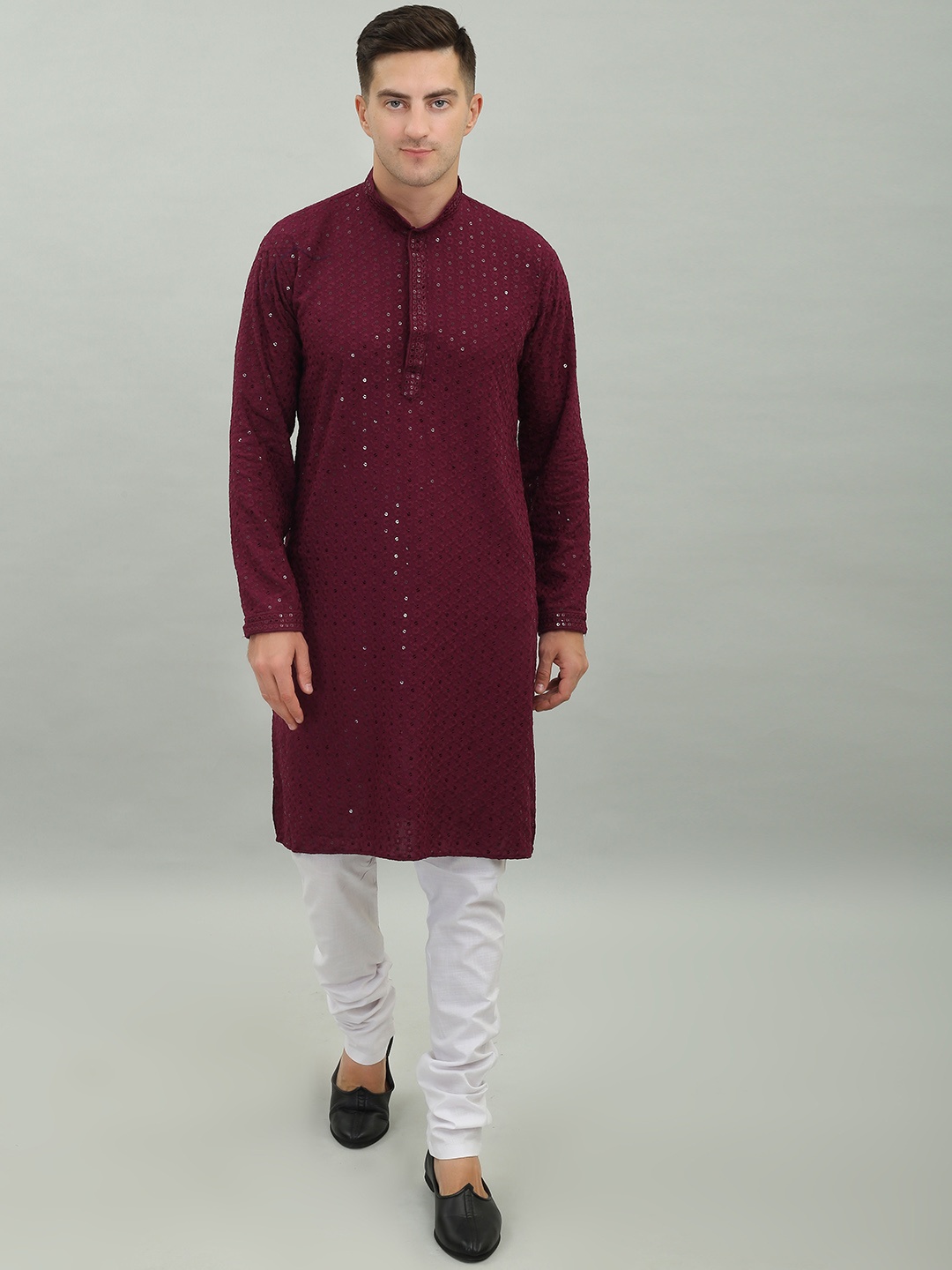 Benstoke Floral Embroidered Mandarin Collar Chikankari Regular Kurta With Churidar, Purple
Benstoke Floral Embroidered Mandarin Collar Chikankari Regular Kurta With Churidar, Purple