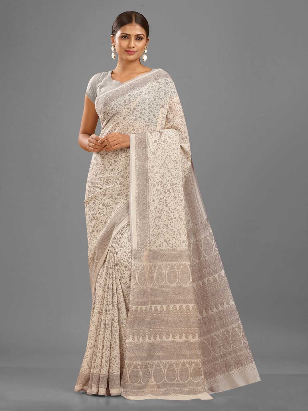 SHANVIKA Floral Printed Saree, Grey